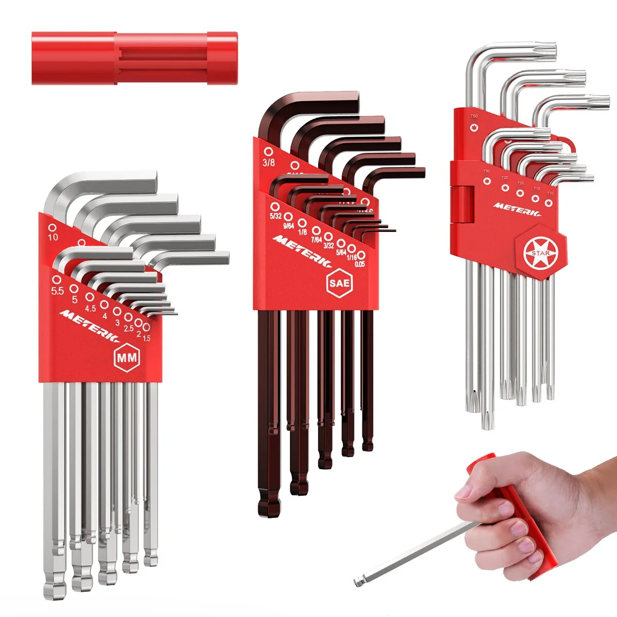 

35pcs Allen Key Set Hex Metric Inch Wrench Allen Key Ball Hexagon Torx Head With Auxiliary Handle Easy To Carry Hand Tools