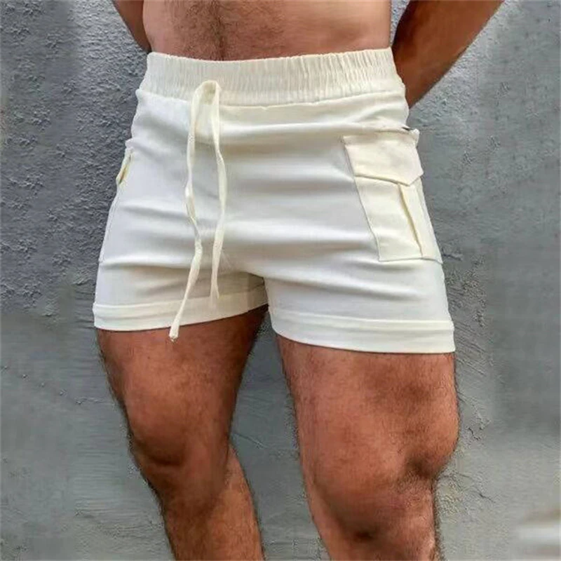 Шорты Мужские приталенные с карманами модные повседневные однотонные