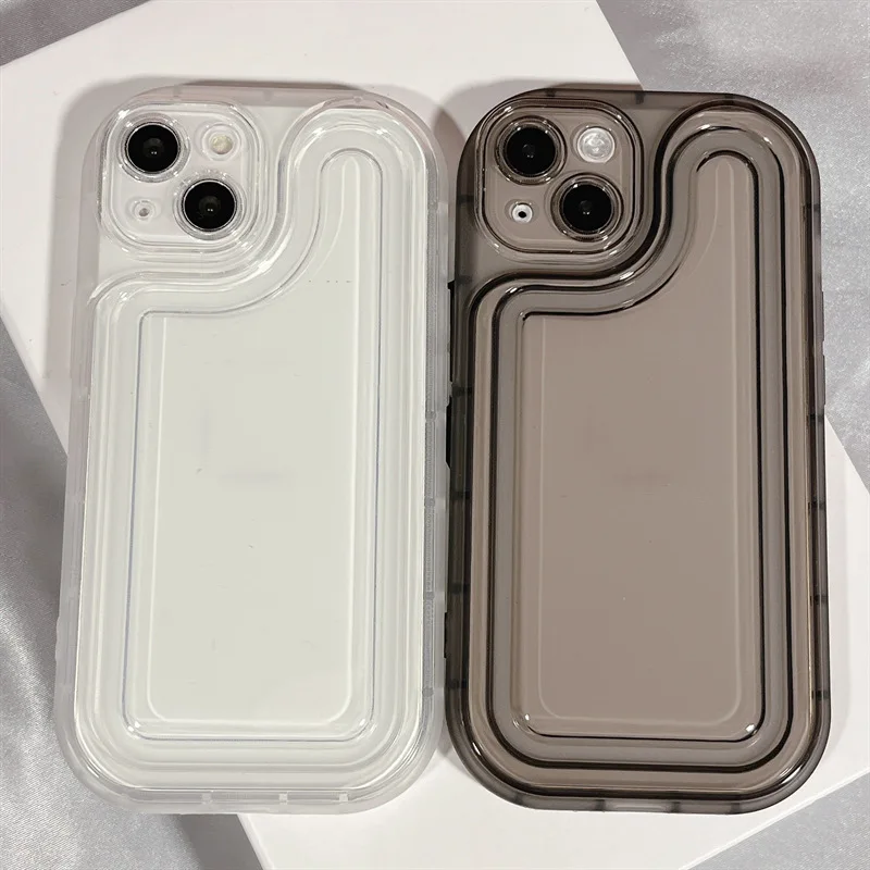 

Simple And Transparent Airbag Materials Phone Case For iphone14 13 12 11ProMax X XR XSMAX 78Plus TPU Fall Prevention Case Cover