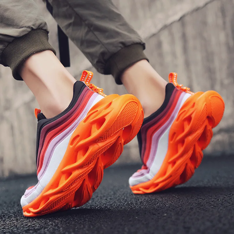 New men sneakers light running shoes large size colorful fashion breathable summer size 45 jogging outdoor platform cool shoes