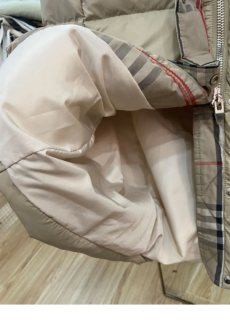 New Fashion Women's Winter Parkas Duck Down Coat Maxi Long Jacket Outerwear with a Hood Windbreaker for Female Khaki Black XL