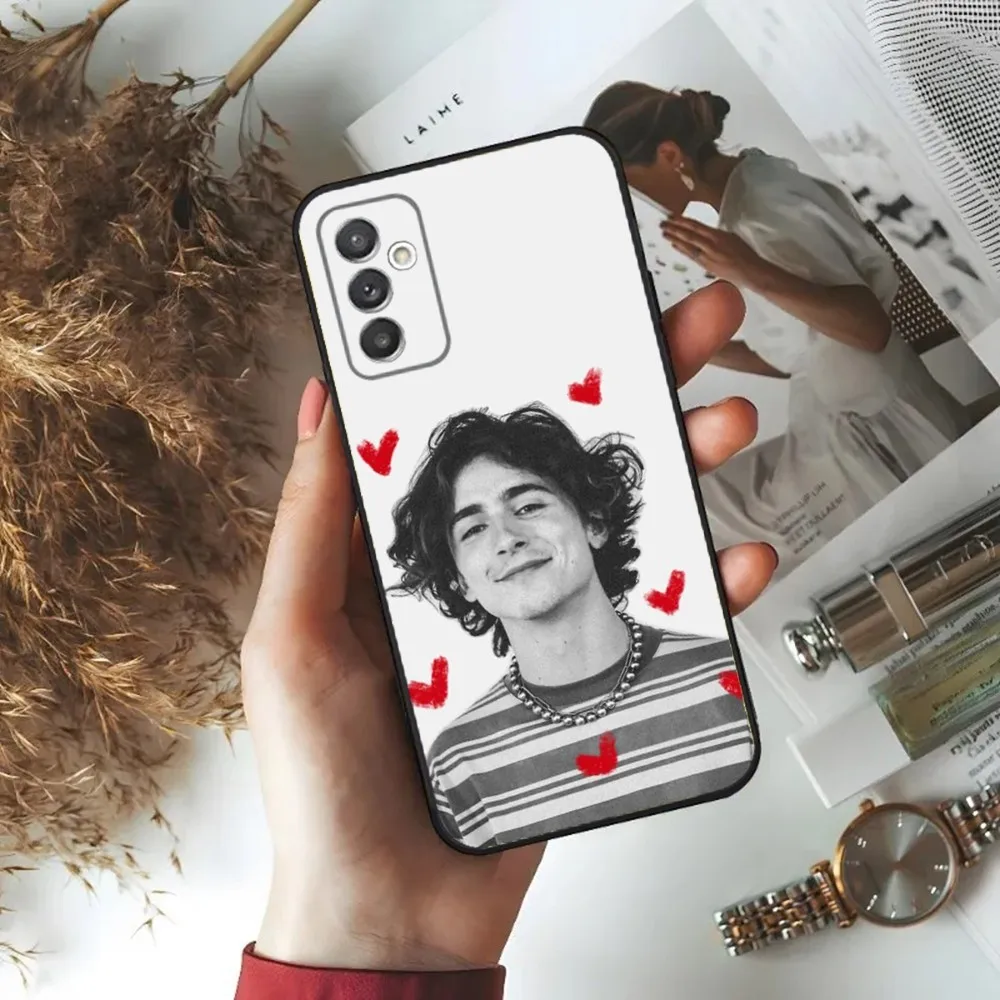 T-Timothee C-Chalamet Phone Case For Samsung S24 23 22 30 21 10 9 Ultra Plus Lite FE 5G Black Soft