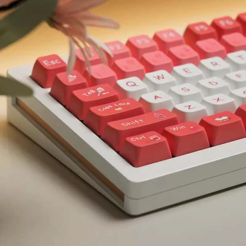 Клавиатура Механическая с розовым клубничным мороженым 132 клавиш совместимая