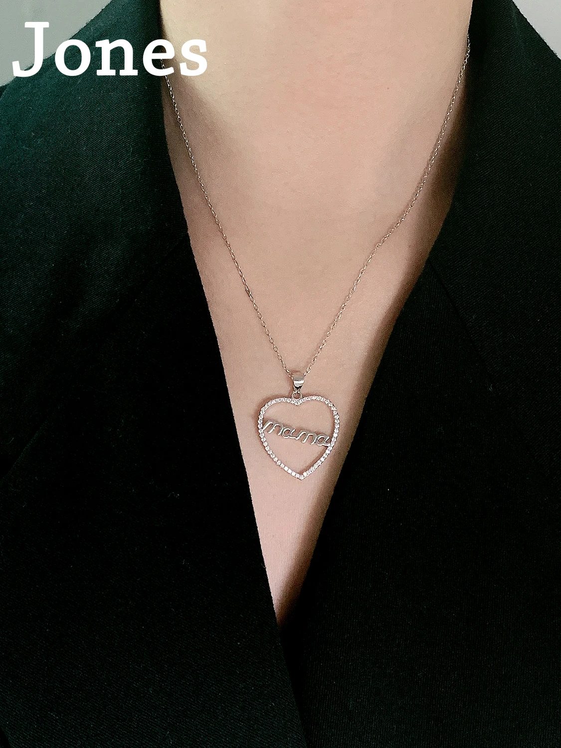 

925 Sterling Silver Simplicity Heart-Shaped Love Necklace MOM Gift Ladies Secklace Jewelry Pendant Europe And The United States