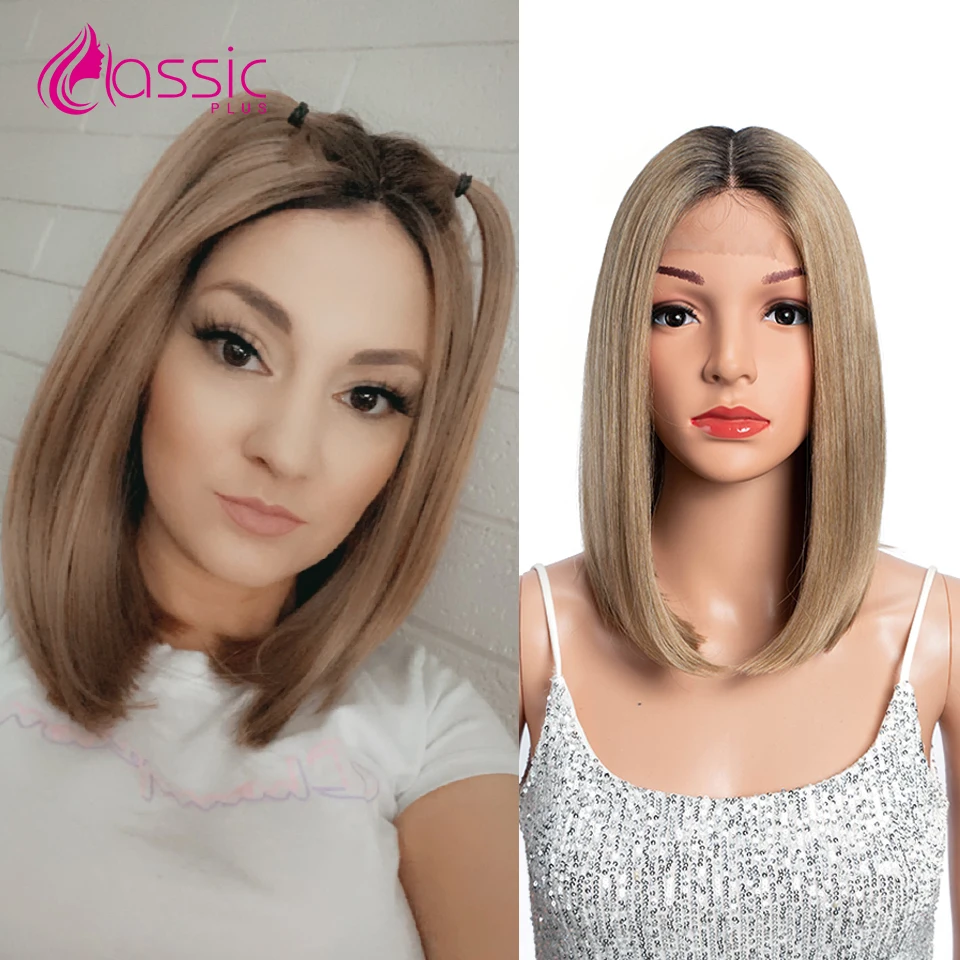 

Парик Shor Bob высококачественные синтетические парики на сетке для женщин прямые Омбр светлые парики на сетке натуральные волосы синтетические парики на сетке для косплея