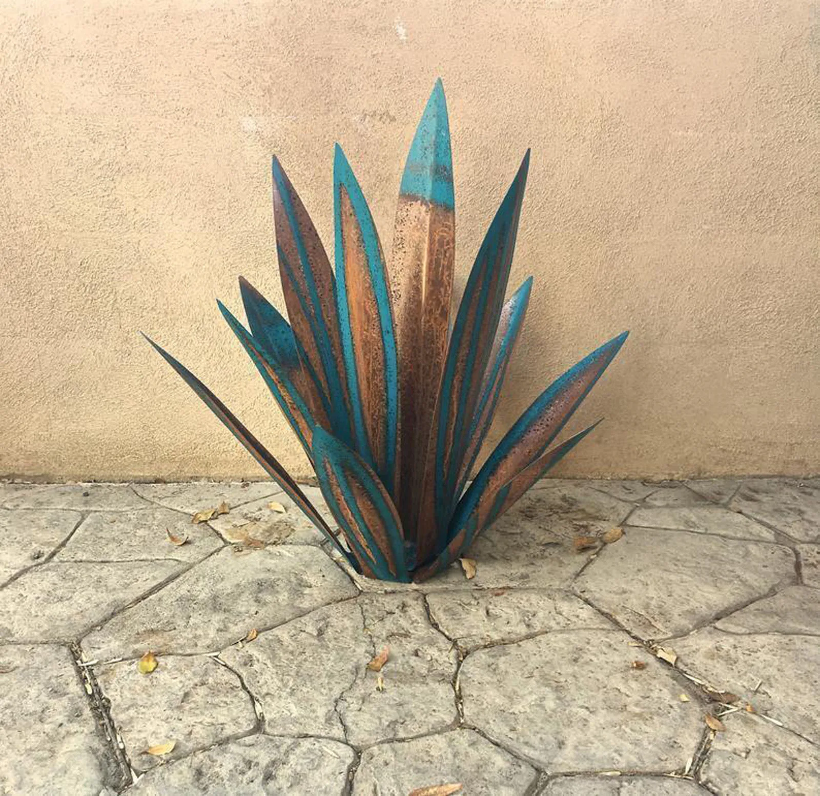 

garden2 Pack Agave Antique Sculpture Metal Decor Home Yard Decorations Hand Painted Home Yard Decorations Without Lights
