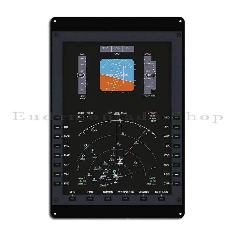 Боинг Mfd дисплей металлическая табличка плакат кинотеатр индивидуальные клубные