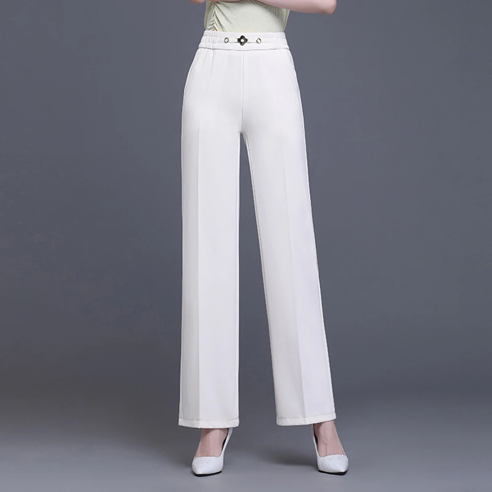 The new spring and summer 2023 thin straight female trousers of tall waist thin leisure wide-legged pants big yards