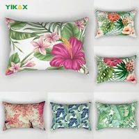 green nordic style flower leaf pillowcase rectangular cushions 30x50cm decorative pillows for sofa bed cushion cover 45x45cm