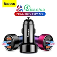 Baseus Quick Charge 4 0 3 0 USB Car Charger For iPhone Xiaomi Samsung Mobile Phone QC4 0 QC3 0 Type Fast Car Charging