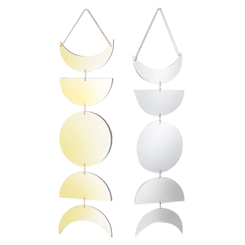 

K3NA Acrylic Moon Phase Wall Hanging Mirror Boho Style Art Decorative Mirror