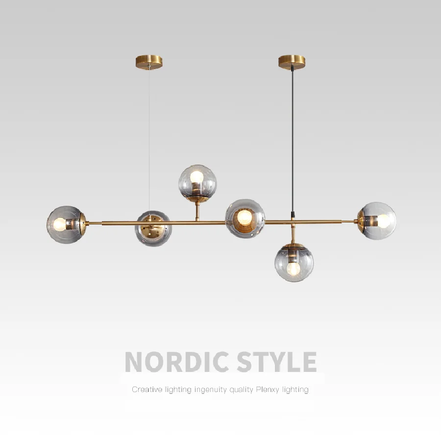 

Nordic Designer LED Glass Chandeliers Living Dining Tables Room Modern Minimalism Restaurant Kitchen Island Lights Hanghing Lamp