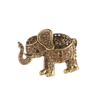 rhinestone elephant shape brooch crystal pins lucky animal brooches for women kids scarf clothes party jewelry