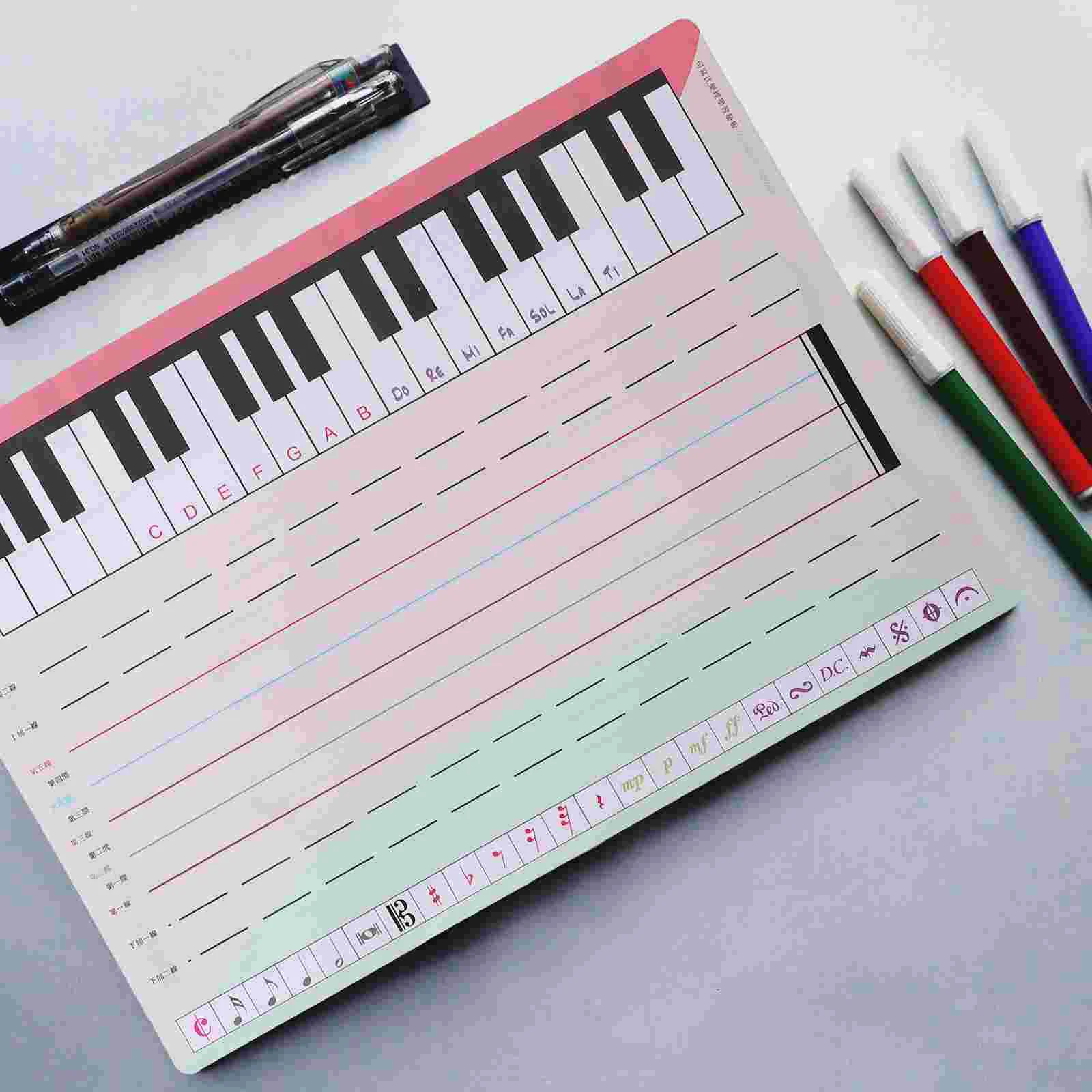 

Staff Whiteboard Note Card Stickers Music Teaching Tool Reusable Stave Writable Musical Erasable Portable Practice Posters