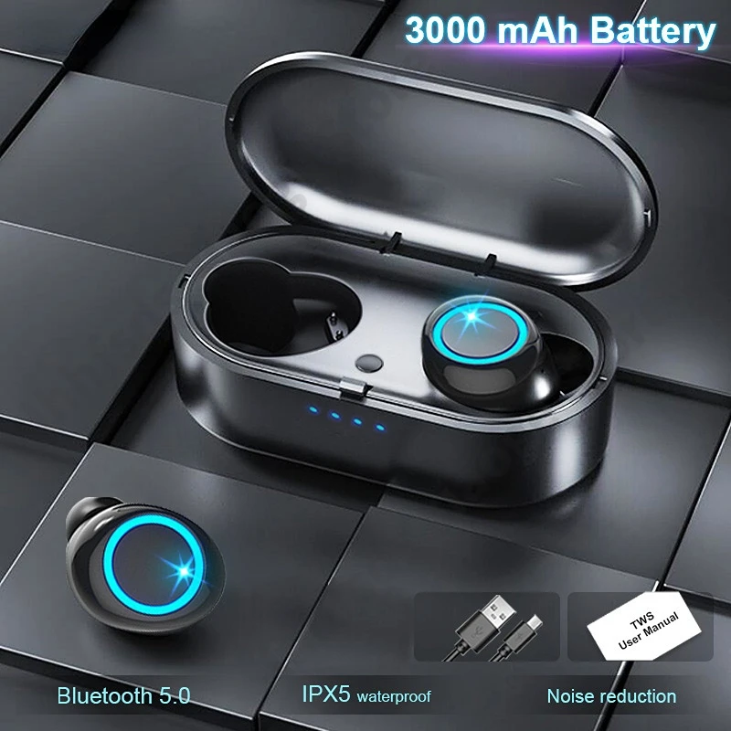 

TWS Bluetooth-наушники; Беспроводные наушники; Наушники-вкладыши; Водонепроницаемые стереонаушники; Спортивная шумовая мини-гарнитура; HD микрофо...