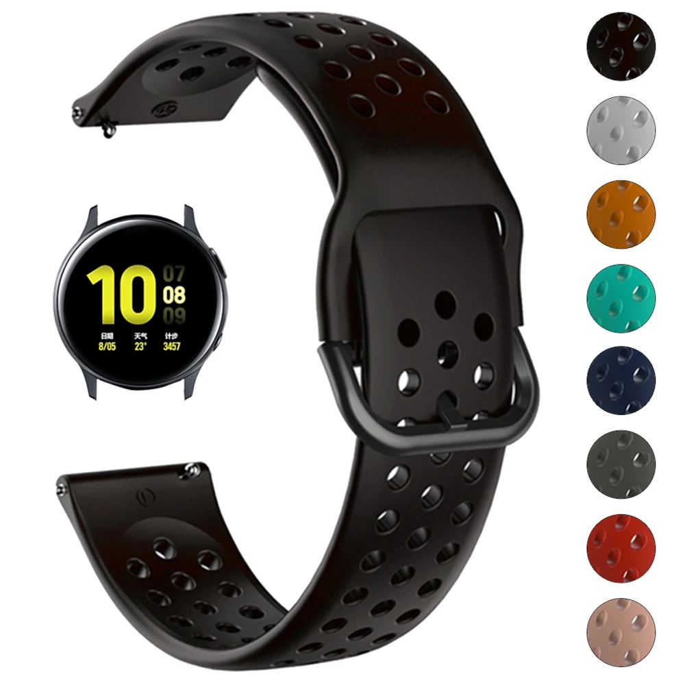 

Ремешок силиконовый для Samsung Galaxy Watch 4 3 41 мм 45 мм, браслет на запястье для Active 2 Gear S3 42 мм 46 мм, 20 мм 22 мм