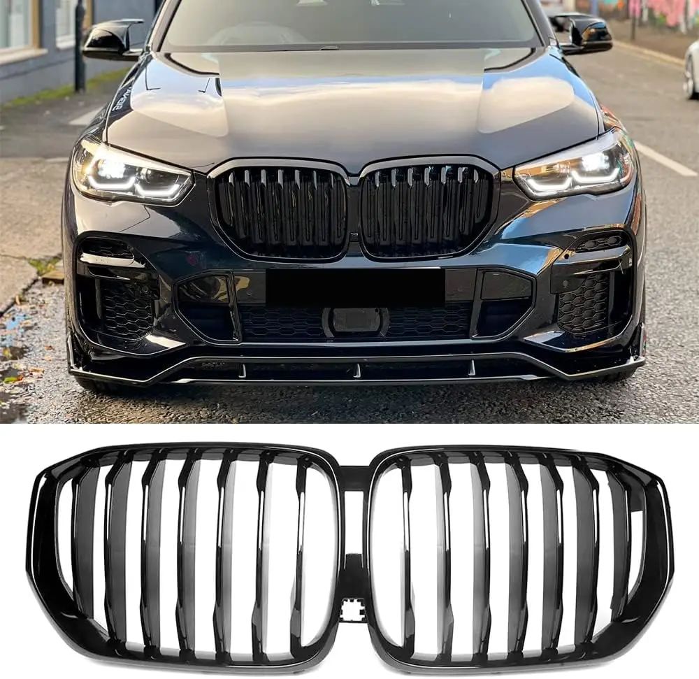 

X5M front lower kidney bumper grille with carbon fiber pattern cosmetic grille is suitable for BMW X5 series G05 F95 2019+SUV ca