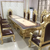customized extra large classic dining set 16 or 20 people european carved chairs and table hotel banquet chairs