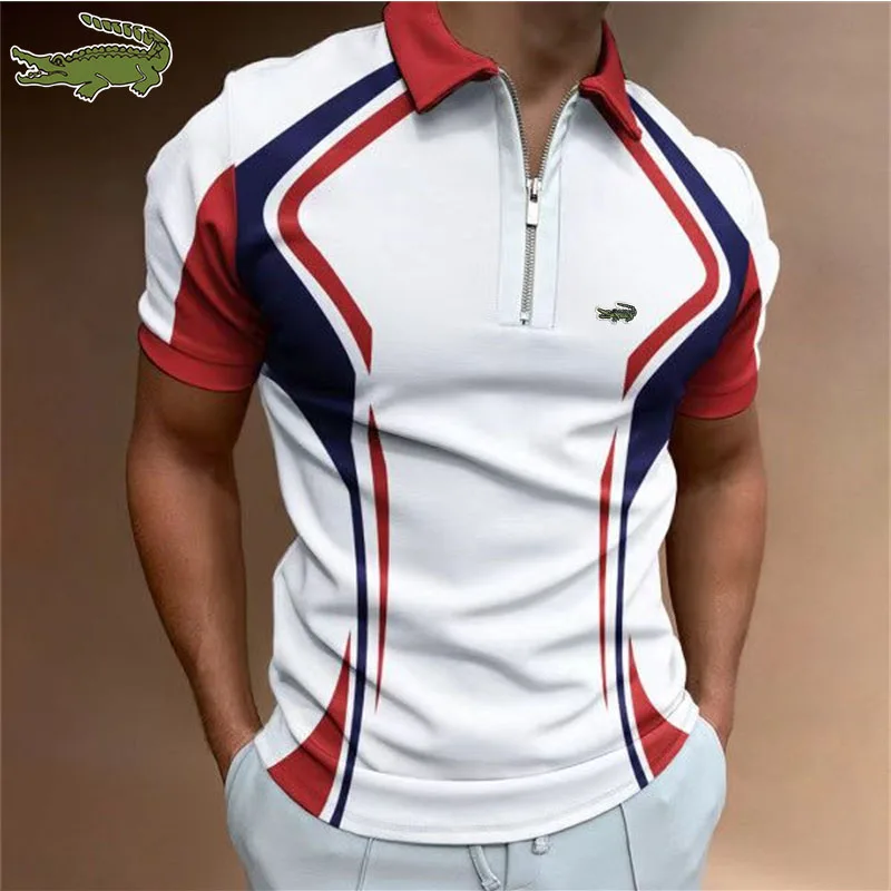 High-quality embroidered Polo shirt men's summer casual rematch car Polo shirt short sleeve shirt men's airy fashion golf T-shir