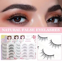 new handmade 5 pairs eyelashes lengthen natural false eyelashes 3d thick curling cos eyelashes makeup women big eye lashes