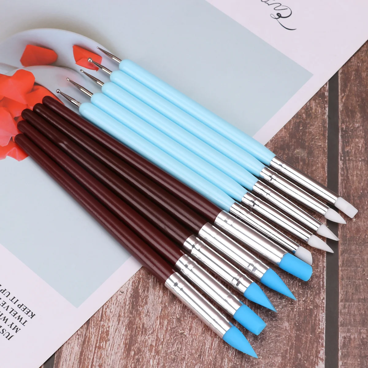 

10PCS Silicone Clay Sculpting Tools, Polymer Modeling Clay Dotting Tool Set for Pottery Sculpture, Nail, DIY Handicraft