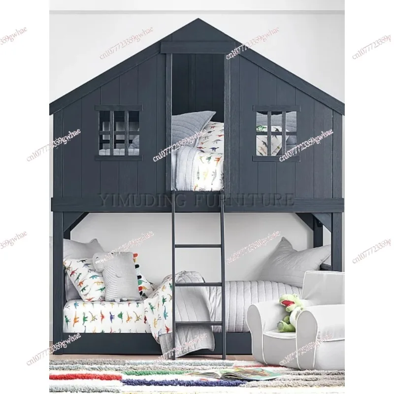 Детская двухъярусная кровать из массива дерева верхняя и нижняя высокий низкий