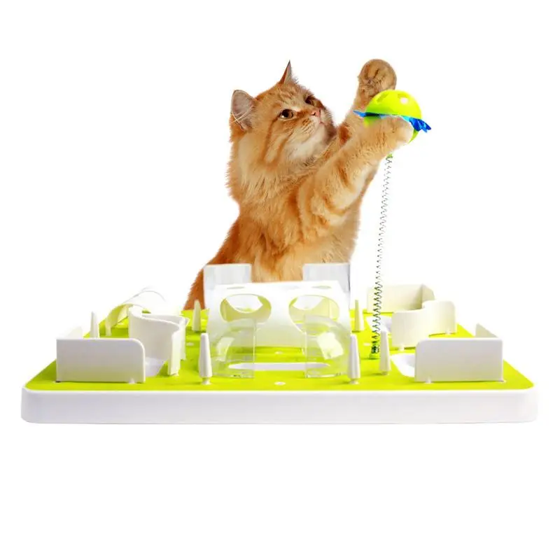 

Creative Cat Food Puzzle Feeder Funny Maze Toy Kitten Smart Treat Plate Training Tool Funny Feeding Dish Pet Accessories