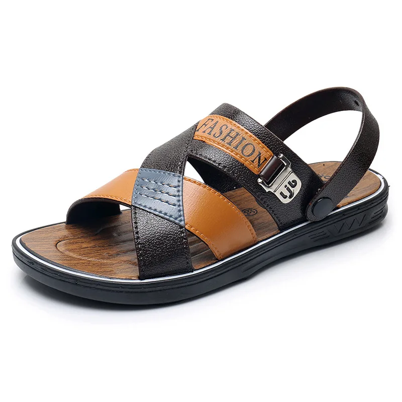

2020 New Vietnamese Style Men Summer Sandals Fashion Peep Toe Flip Flops Shoes Male Outdoor Non-slip Flat Beach Slides