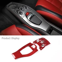 for ferrari 458central control gear panel trim frame protective panel cover real carbon fiber red style car interior accessories