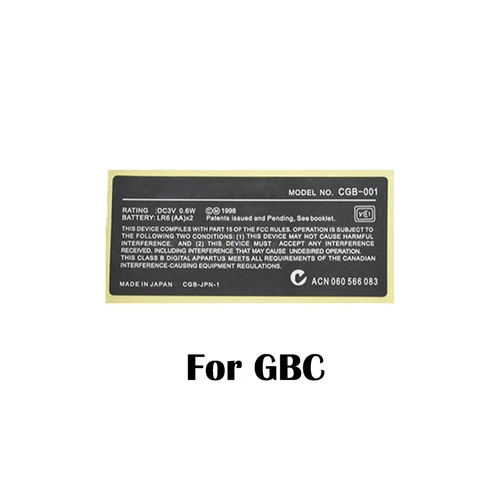 ZUIDID для Game Boy Advance SP, цветная карманная фотография, наклейка для информации о модели GBP GBC GBA SP JP/US/101/001