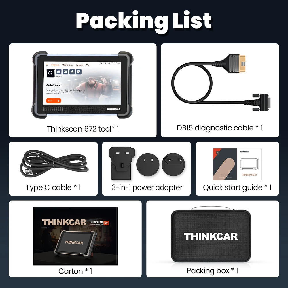 

THINKCAR THINKSCAN 672 Профессиональный автомобильный диагностический инструмент CANFD двунаправленный 28, сброс масла IMMO, полная система, бесплатный автоматический сканер Obd2