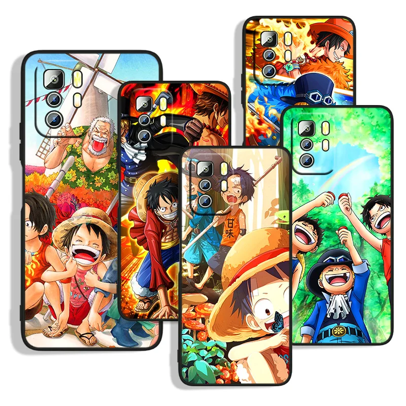 

One Piece Luffy Ace Sabo For Xiaomi Redmi Note 11S 11T 11 10S 10 9T 9S 9 8T 8 7 6 5A 5 4X Pro Black Soft Phone Case Capa