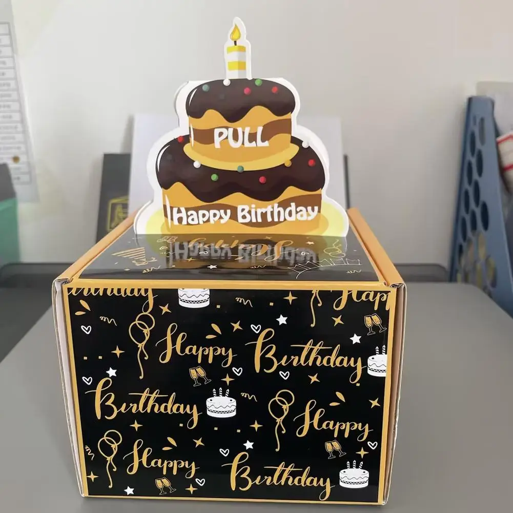 

Happy Birthday Surprise Money Box Birthday Cash Gift Pull Box Fun Birthday Gift Box For Men, Women Sisters Mother Brother W Q6E0