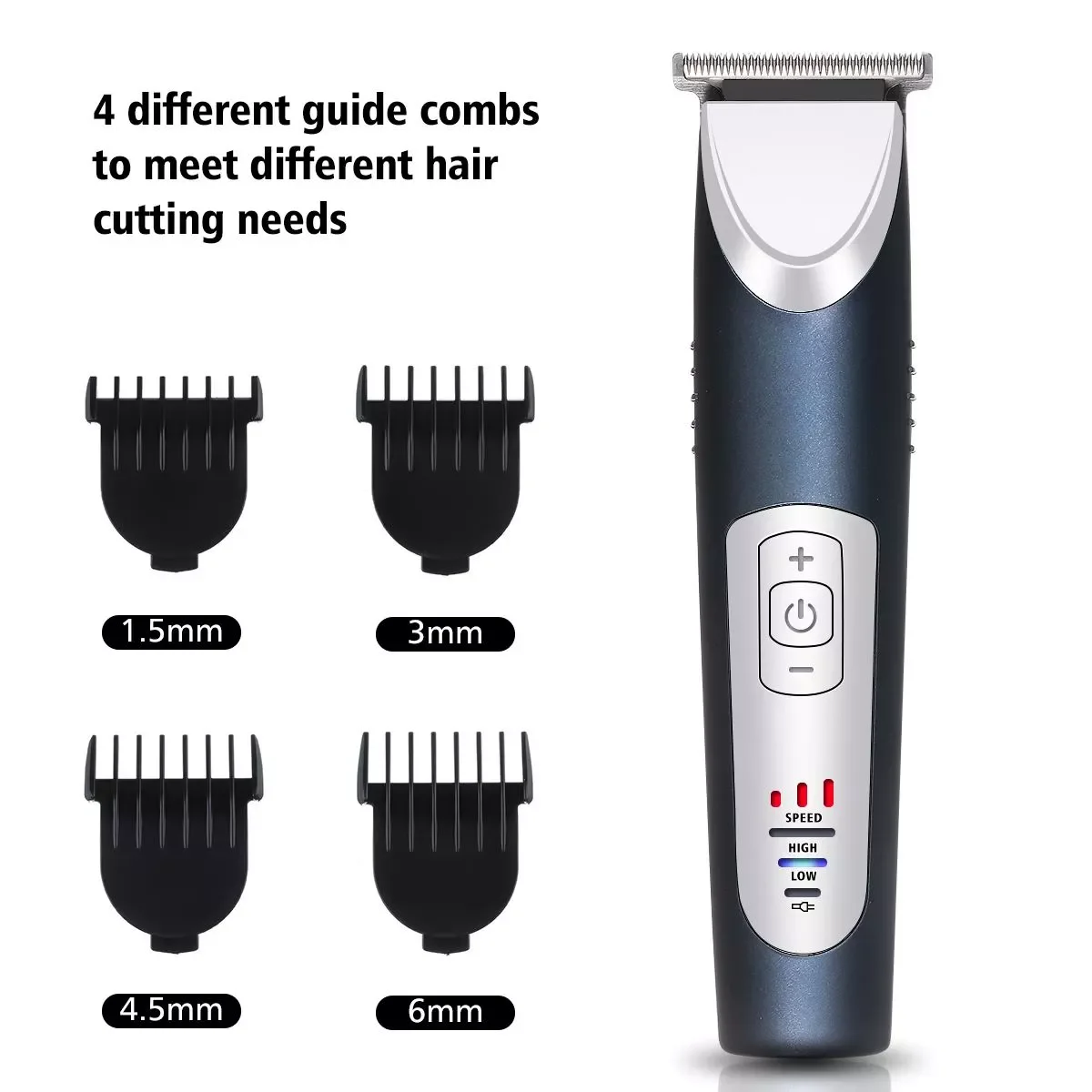 

NEW2023 Professional Cordless Hair Trimmers Rechargeable Wireless T-Blade Grooming Machine with 3 Guide Combs