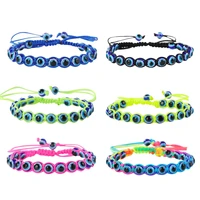 lucky handmade woven rope evil eye bracelet for women couple rainbow beads braided thread fashion friendship party jewelry gifts