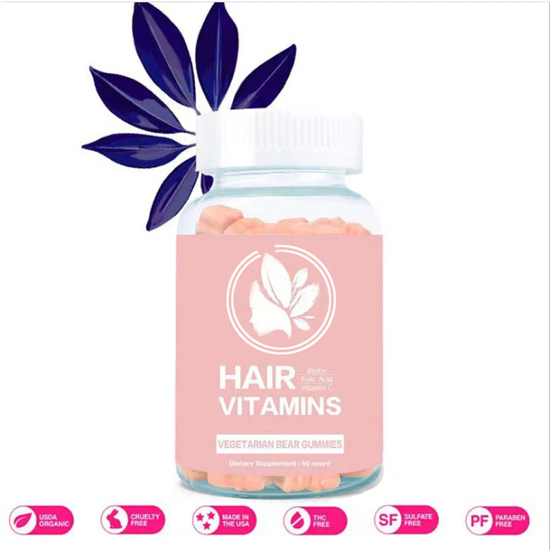 

1 bottle biotin gummy can improve hair health maintain skin whitening protect skin promote hair growth enhance hair toughness