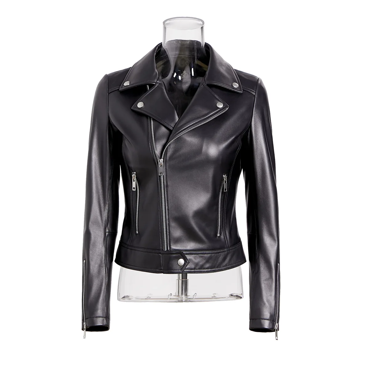 

New Leather Jacket Sheepskin Leather Jacket Women's Short Fashion Motorcycle Small Leather Jacket Women's Jacket