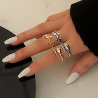 hip hop clear cz retro gold siver color snake rings for women fashion vintage opening adjustable ring men boho punk jewelry gift