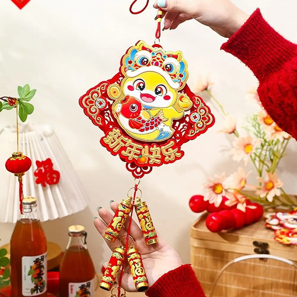 Китайский змеиный фейерверк 2025 года кулон со змеиным узором флокированный