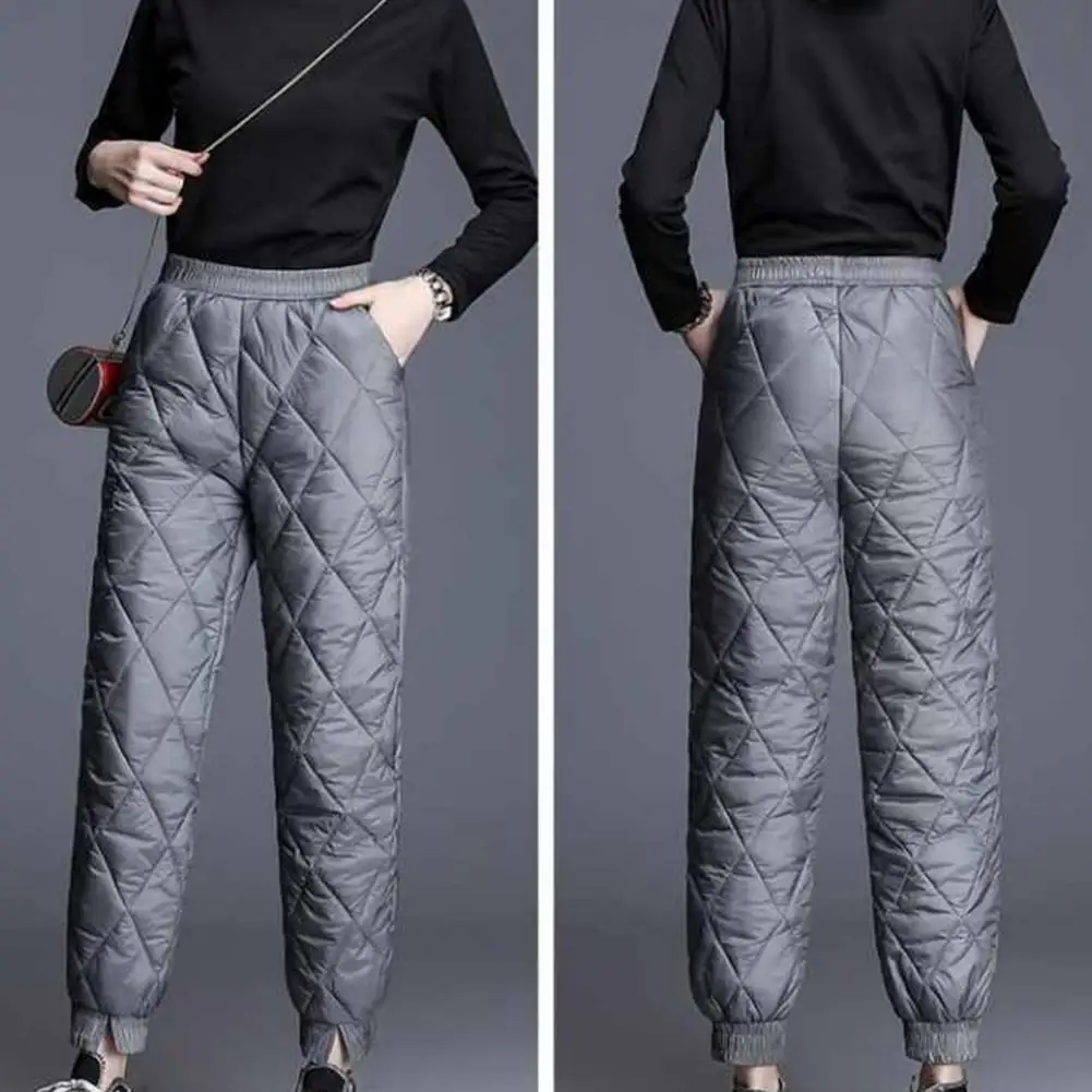 

Модные утепленные женские хлопковые спортивные брюки с разрезом и эластичными манжетами для отдыха
