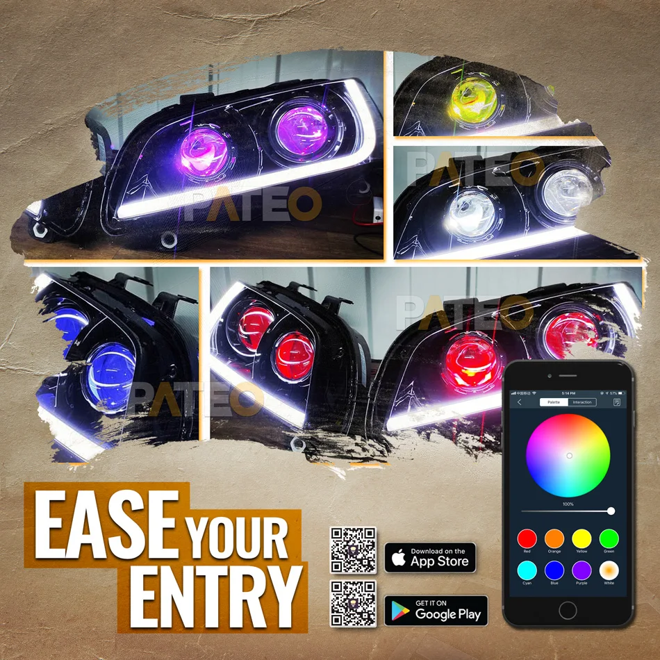 Светодиодный дьявол Демон злые глаза RGB многоцветный Bluetooth-Совместимый