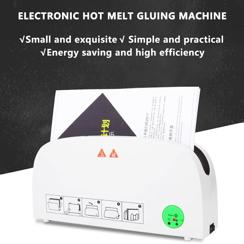 

Electronic Hot Melt Glue Machine 250W Binding Machine Hot Melt Sealing Set Binding Machine A4 Certificate Fuser Book File