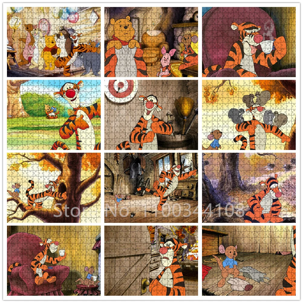 

My Friends Tigger and Winnie The Pooh Disney 1000 Pieces Puzzle Kids Educational Toys Cartoon Jigsaw Puzzles for Adults Gift