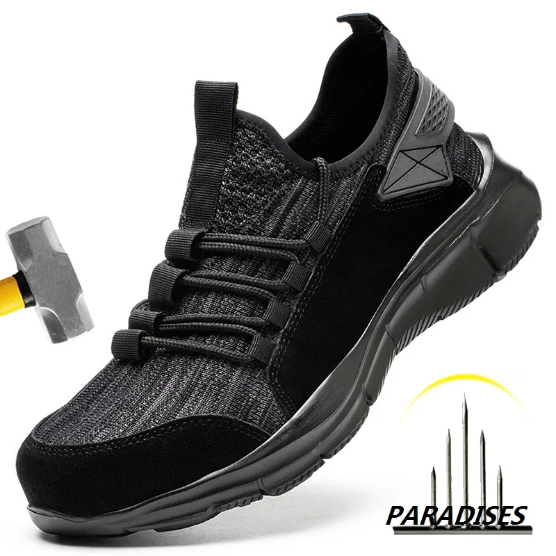 

Work Safety Shoes Man Boots Indestructible Work Boots Safety Steel Toe Shoes Men Puncture-Proof Security Boots