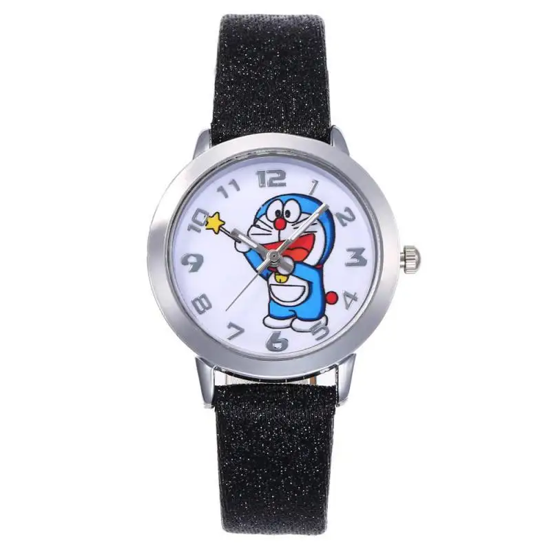 

Роскошные детские часы с мультипликационным рисунком Doraemon, модные кварцевые часы для мальчиков и девочек, наручные часы, женские часы с кож...