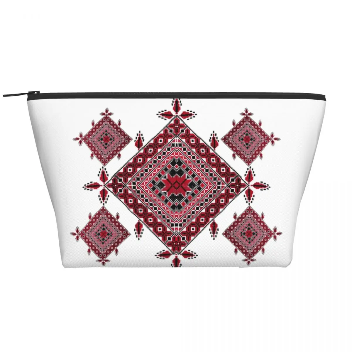 

Arabic Palestinian Tatreez Cross Travel Cosmetic Bag Palestine Folk Art Makeup Toiletry Organizer Ladies Beauty Storage Dopp Kit