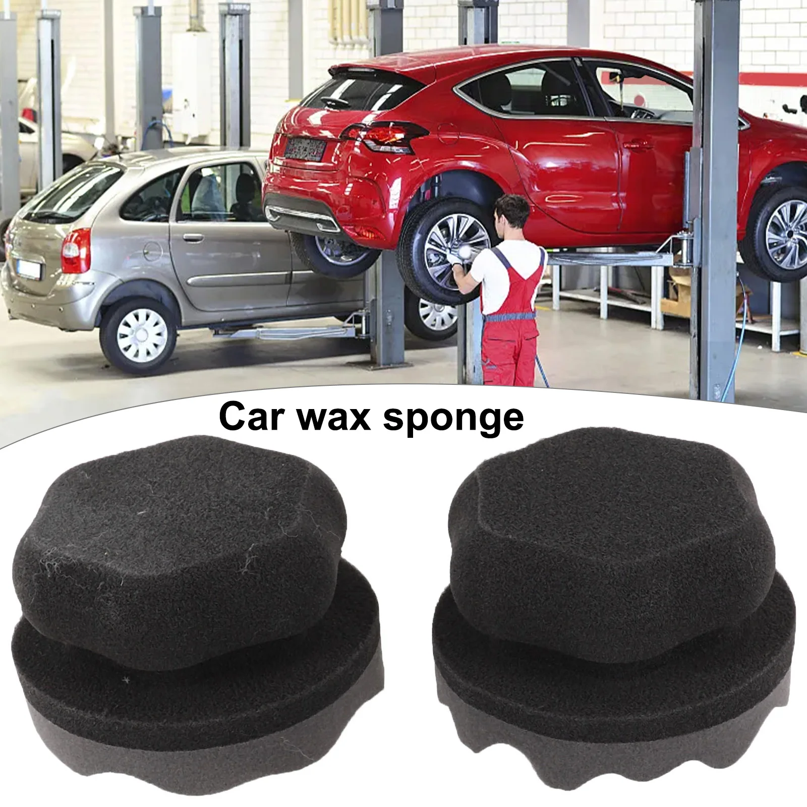 

2 Pcs Car Tyre Brush Tire Dressing Applicator Hex Grip Soft Sponge Waxing Sponges Tire Cleaner Sponge Dressing Pad