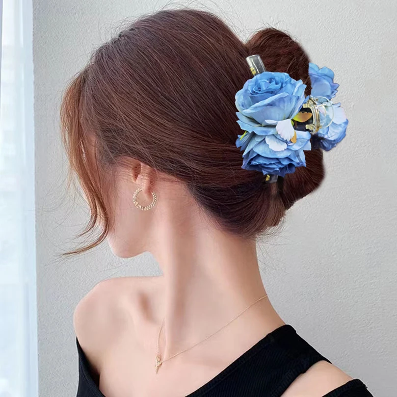 Женская заколка для волос AWAYTR элегантный тканевый зажим с розами аксессуары -