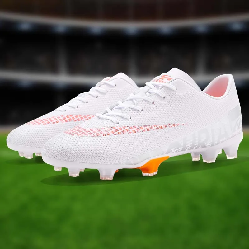 Men's Anti-Slip Long Spike Football Boots Ultralight FG/TF Soccer Shoes Boys Soccer Boots Kids Outdoor Training Soccer Sneakers