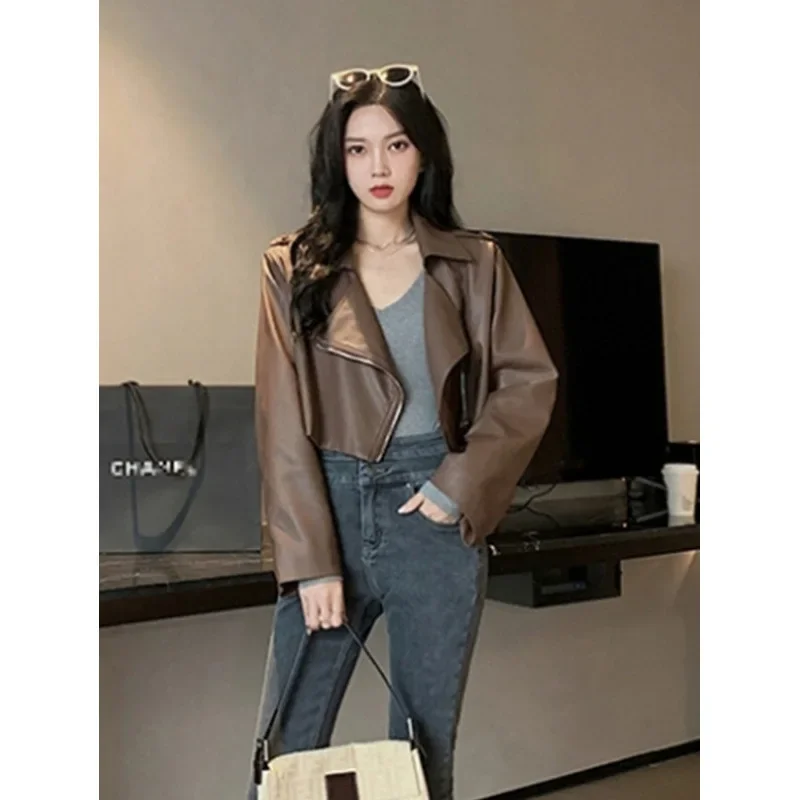 2024 весна-осень новинка во французском стиле элегантная мотоциклетная куртка из